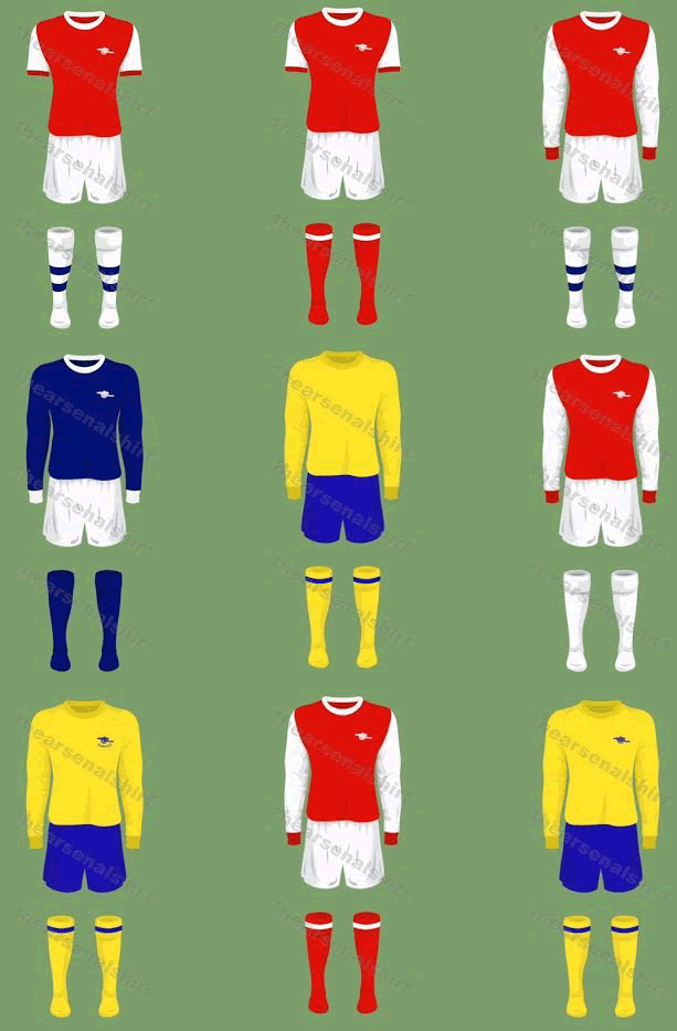 arsenal jerseys through the years