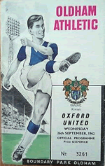 oldham  athletic 1962 match programme