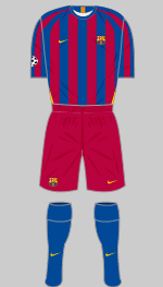 cf barcelona 2006  uefa champions league final kit
