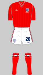 england 1986 world cup finals red kit