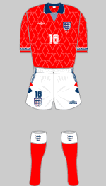 england 1992 european championship red kit