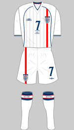 england 2001-2003 all white kit